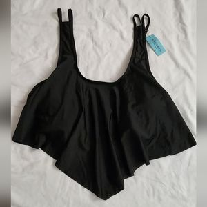 NWT Adisputent Ruffled Swim Top